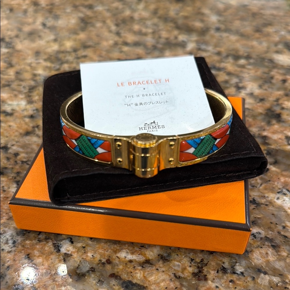 Hermès Enamel Bracelet with Colorful Accents